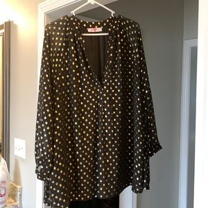 FINAL PRICE DROP Buddy Love black and gold top with tie and button detail at top